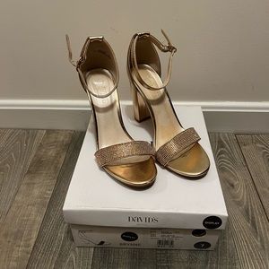 David’s Bridal Rose Gold heels